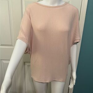 Michael Stars Pink Verna Dolman Short Sleeve Lightweight Sweater
